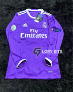 REAL MADRID LONGSLEEVE RETRO AWAY KIT 16/17 UCL VERSION