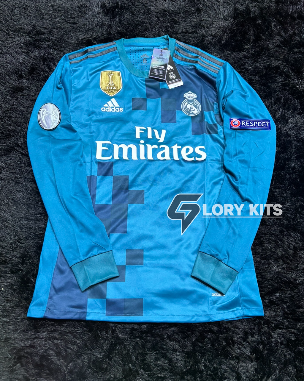 REAL MADRID LONGSLEEVE RETRO  AWAY KIT 17/18 UCL VERSION