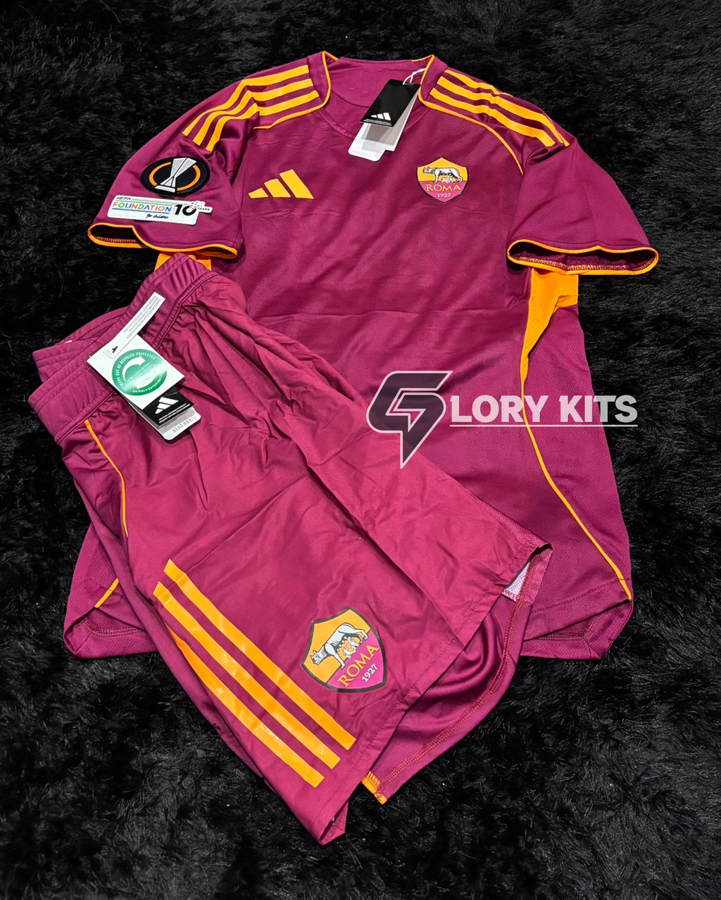 FULL KIT OF AS ROME HOME EUROPE LEAGUE VERSION
