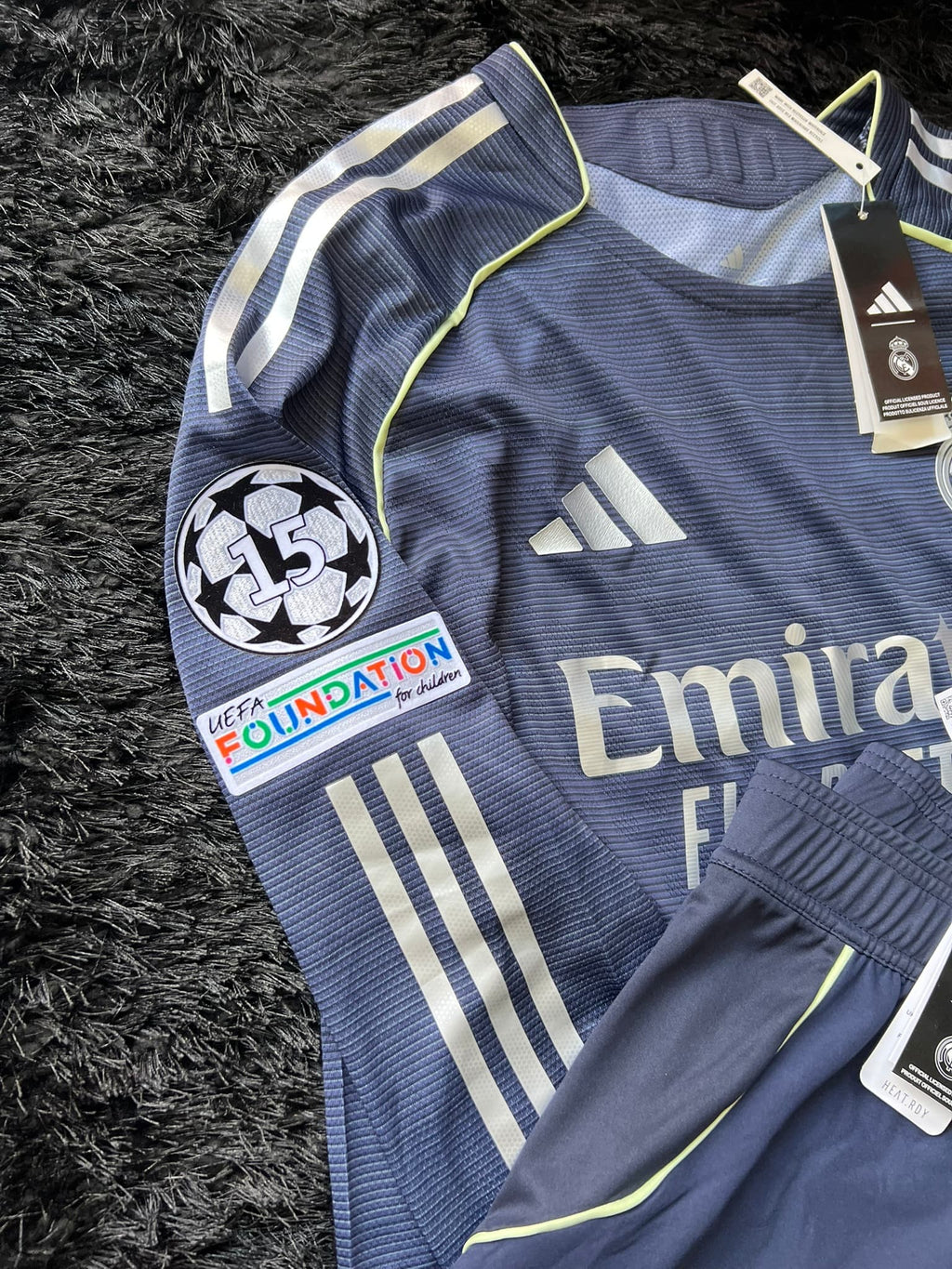 FULL KIT OF REAL MADRID LONGSLEEVE AWAY KIT 25/26 UCL VERSION