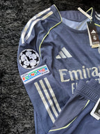 FULL KIT OF REAL MADRID LONGSLEEVE AWAY KIT 25/26 UCL VERSION