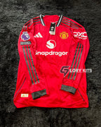 MANCHESTER UNITED LONGSLEEVE HOME KIT 25/26 PREMIER LEAGUE VERSION