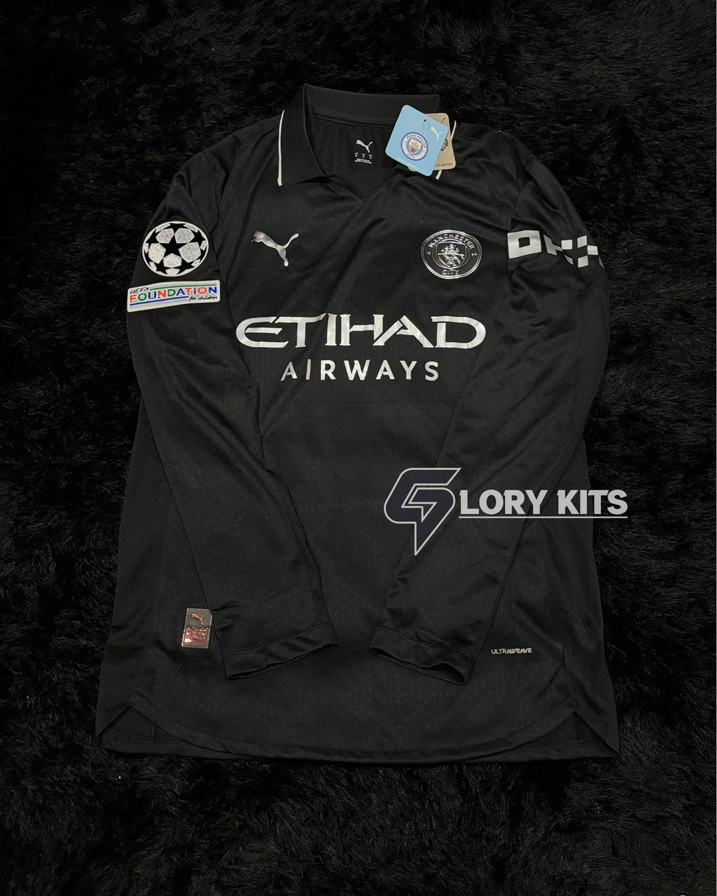 MANCHESTER CITY LONGSLEEVE AWAY KIT 25/26 UCL VERSION